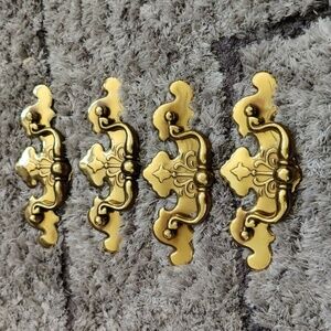 Vintage Brass Chippendale Batwing Drawer Pulls 5.75" x 2.25" NOS Lot of 4